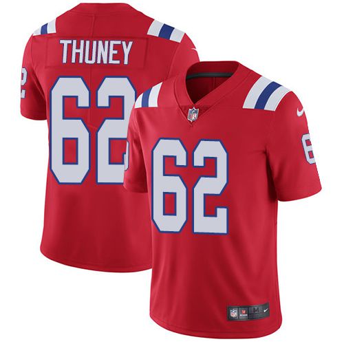 Men New England Patriots 62 Joe Thuney Nike Red Limited NFL Jersey
